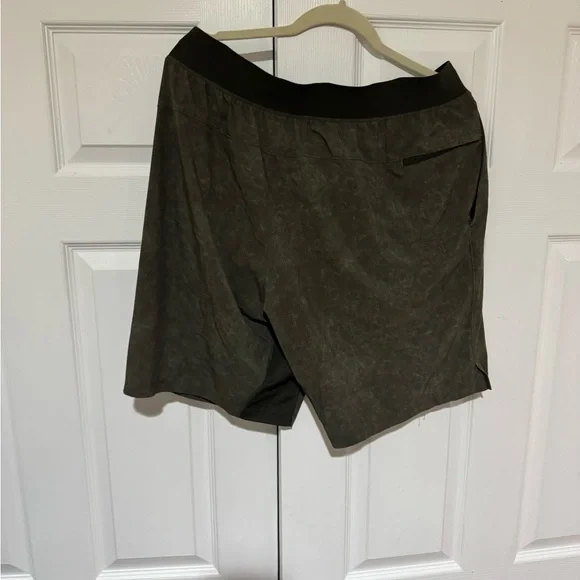 lululemon athletica Olive Drawcord Athletic Shorts with Black Waistband - Picture 7 of 7